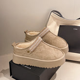 Ethnic-style embroidered thick-soled snow boots