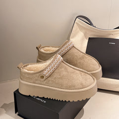 Ethnic-style embroidered thick-soled snow boots