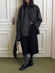 Women's woolen mid-length coat (with scarf)