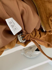 Heart-shaped hollow drawstring coat