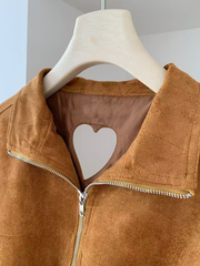 Heart-shaped hollow drawstring coat