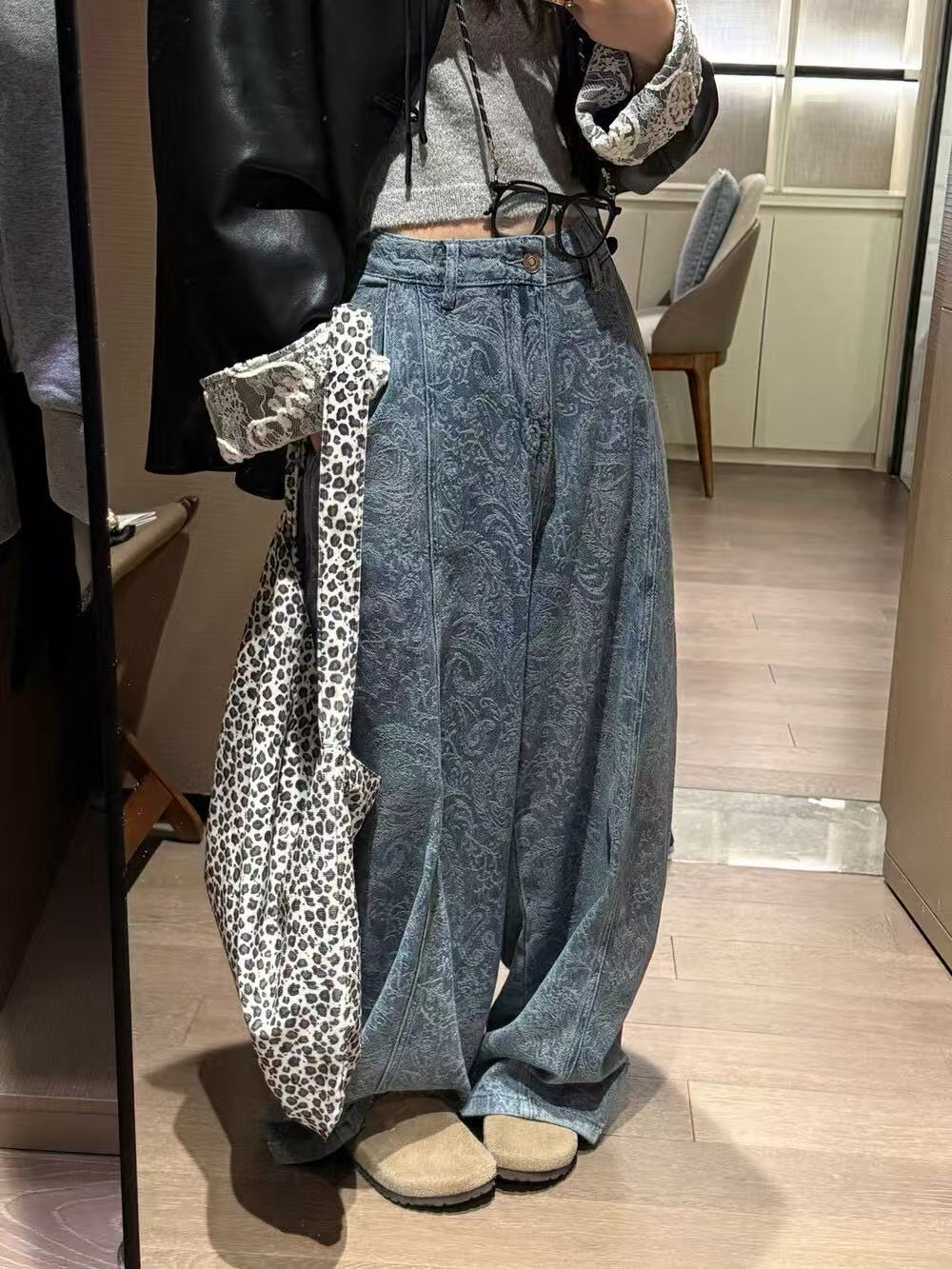 Women's printed casual trousers