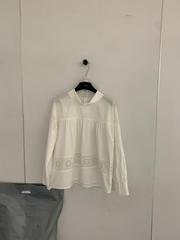 A casual top with lace cutout for ladies