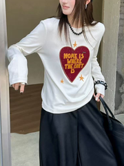 Ladies' casual heart-shaped printed casual long-sleeved shirt