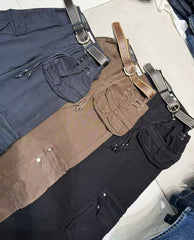 Ladies' trendy shoulder bag and cargo pants (including belt and bag)