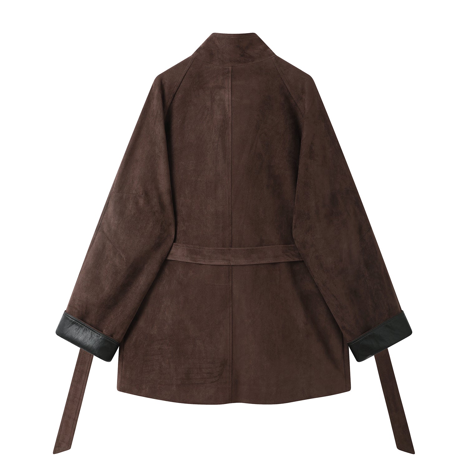 A casual coat with spliced cuffs and straps for women A casual coat with spliced cuffs and straps for women