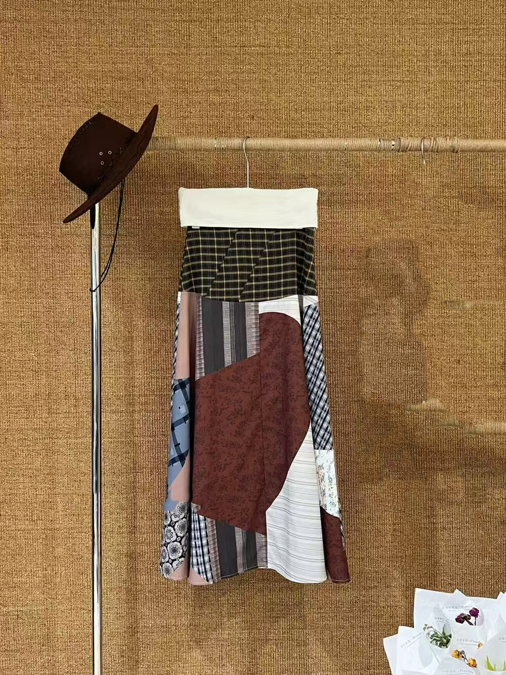 Bohemian-style printed patchwork skirt Bohemian-style printed patchwork skirt