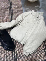 Women's leather casual down jacket