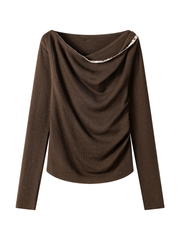 Ladies' knitted lapel with floral fringes