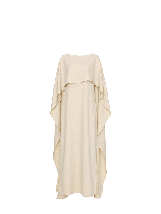 Double-layer knitted long robe dress