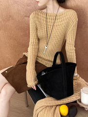 A special textured knitted fringed top for women