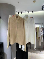 Women's knitted casual stand-up collar coat