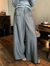 Ladies' suit pocket straight-leg pants