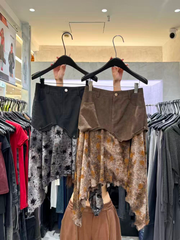 A Bohemian tie-dye patchwork skirt for women