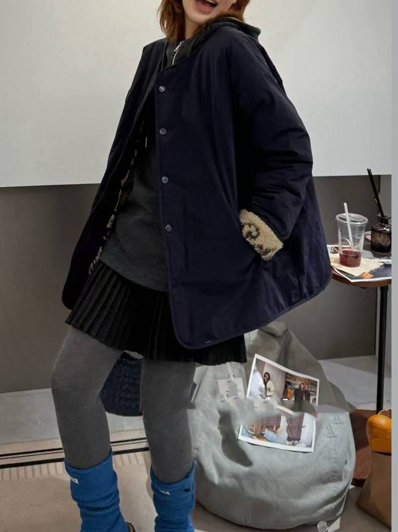 Ladies' plush coat (wearable on both sides) Ladies' plush coat (wearable on both sides)