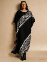Long dress with cashew nut print for ladies(Half-sleeve)