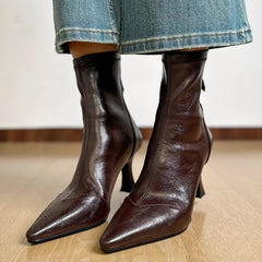 Fashionable high-heeled ankle boots