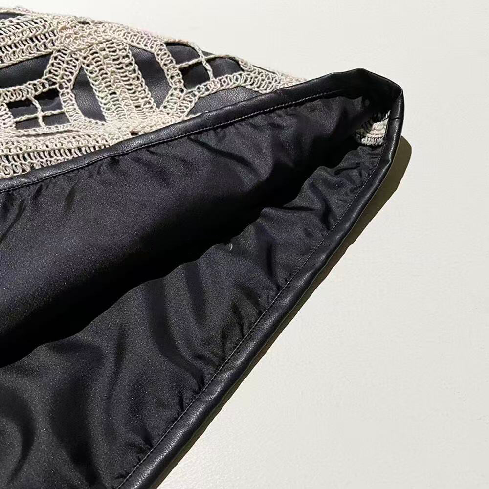 A short skirt with leather lace for women