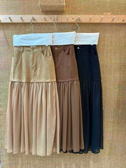 Ladies' retro patchwork mesh skirt