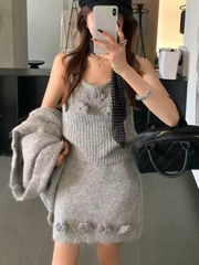 A three-piece set of casual three-dimensional crocheted patterns