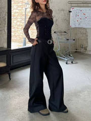 A long-sleeved top made of camouflage mesh fabric for women