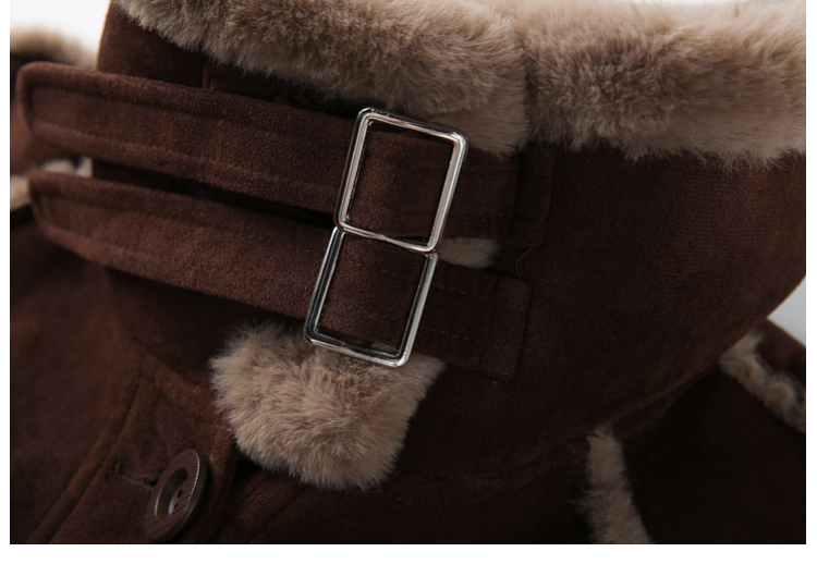 Ladies' leather suede collar jacket