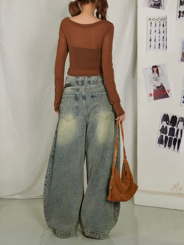 A lady's fitted long-sleeved top with patchwork