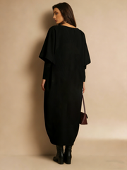 Loose ginkgo leaf printed dress (half sleeve)