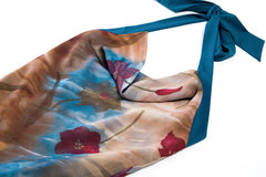 French halter-neck printed dress