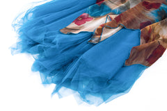 French halter-neck printed dress